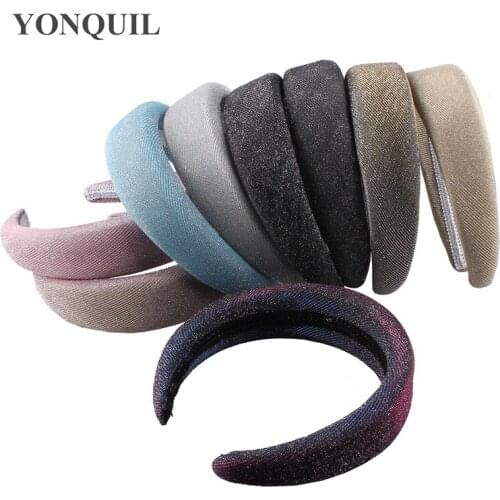 New Fashion 4CM Thick Velvet BlingBling Headbands Round Vintage Women Hair Accessories Hair Band Headwear Plastic Hairbands