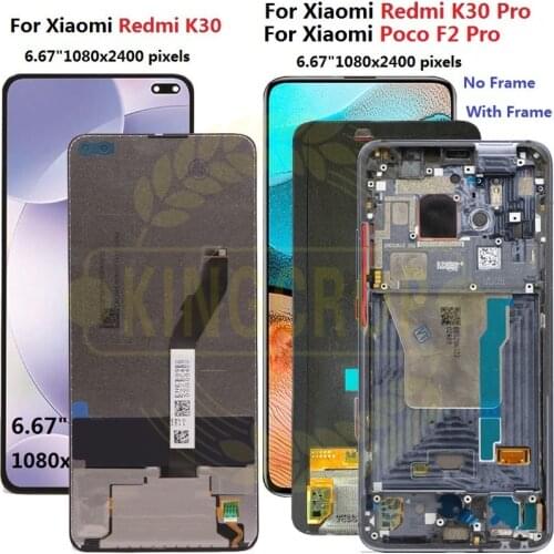 For Xiaomi Redmi K30 LCD Display frame Poco F2 Pro Touch Screen Digitizer for Xiaomi redmiK30 K30 Pro LCD Poco X2 Pocophone X2
