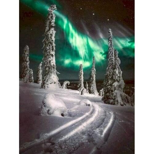 Snow Oil Painting By Numbers Landscape Diy With Frame Canvas For Adults Kits Drawing Picture Coloring By Number Decoration Art