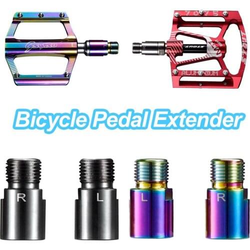 1 Pair Steel MTB Bike Pedal Extenders Bicycle Pedal Spacers Mountain Road Bike 9/16" Pedal Adapters Spacers Cycling Accessories