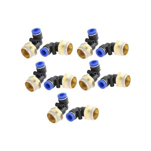 10pcs 1/2BSP Male to 8mm Tube Elbow Connectors Quick Connect Fittings PL8-04