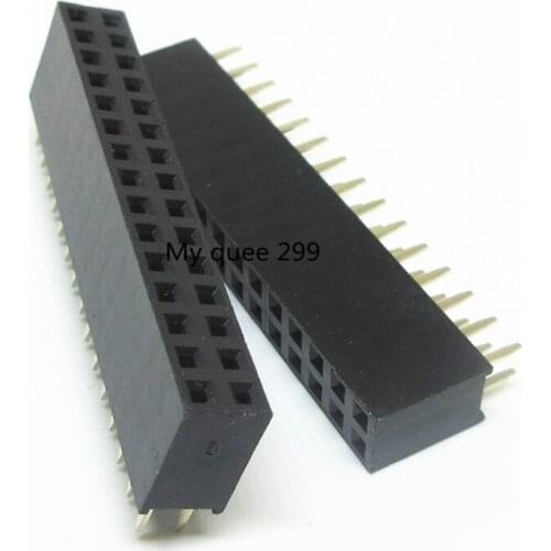 10 pcs 15P 2*15pin Female Double Row Straight Pin Pitch 2.54mm 2*15 Needle Header Strip Socket Connector