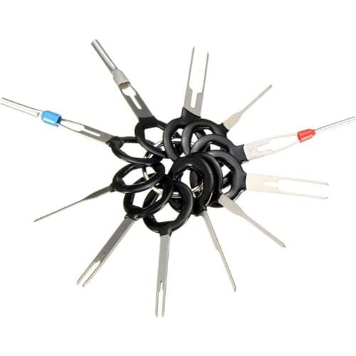 11 pcs Auto Car Plug Circuit Board Wire Harness Terminal Extraction Pick Connector Crimp Pin Back Needle Remove Tool Set