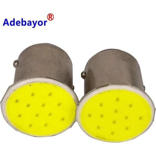 200x Ba15d Cob P21w LED 12 SMD 1157 Bulbs RV Trailer Truck Interior Auto Brake Lamp 1073 Parking Auto Car Light Super white