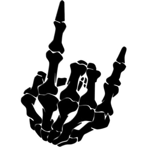 3D Stereo Skull Finger Car Body Long Stripe Stickers Waterproof Car Door Handle Stickers Accessories Car Decal,17cm*12cm