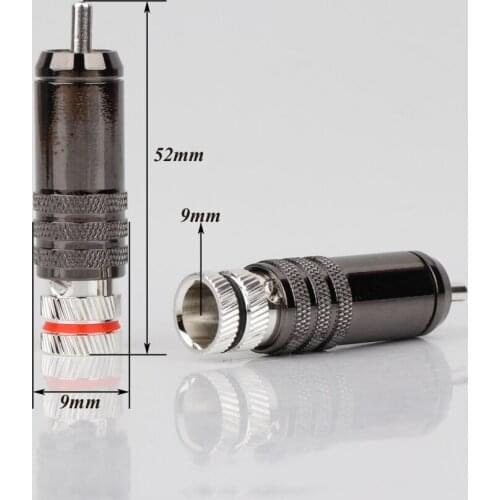 4PCS HighQuality Silver plated Brass RCA connector RCA plug RCA Male Interconnect Cable Plug Hifi Audio RCA Jack connector