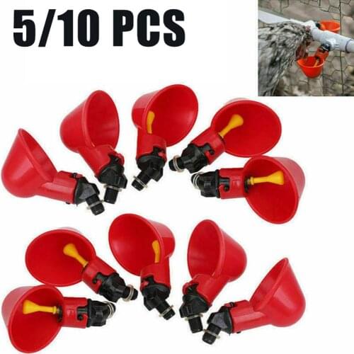 5/10pcs Fully Automatic Poultry Drinking Cup Chicken Pigeon Waterer Water Saving ABS Drinking Cup Garden Supplies Hot Sale