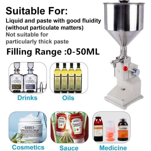 5-50ML manual filling machine Manual Nail Polish Shampoo Filling Machine A03 for Cream Shampoo Cosmetic Liquid Paste Oil Filler
