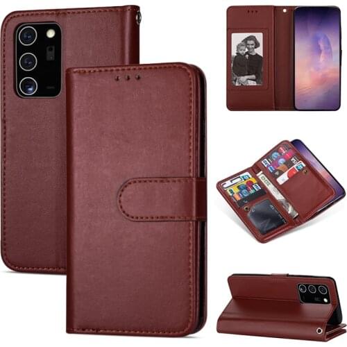 9 Cards Wallet Flip Leather Phone Case For Samsung Note 20 Ultra 10 + 9 8 A71 A51 A70 A20E S20 S10 S9 S8 Plus S10E S7 Edge Cover