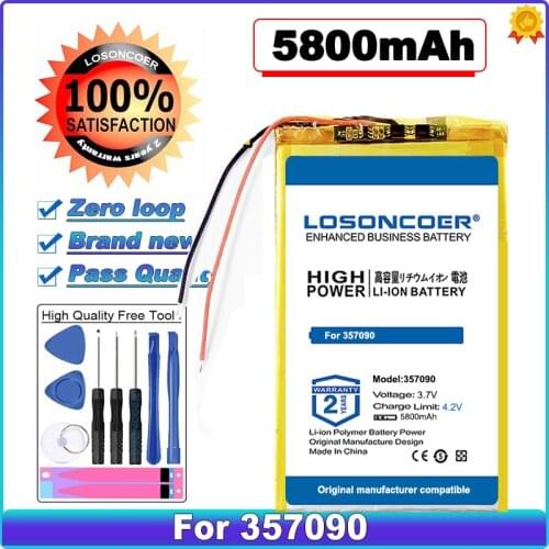 LOSONCOER High Capacity Battery 5800mAh 7 inch tablet computer U25GT 357090 battery Suo Lixin S18