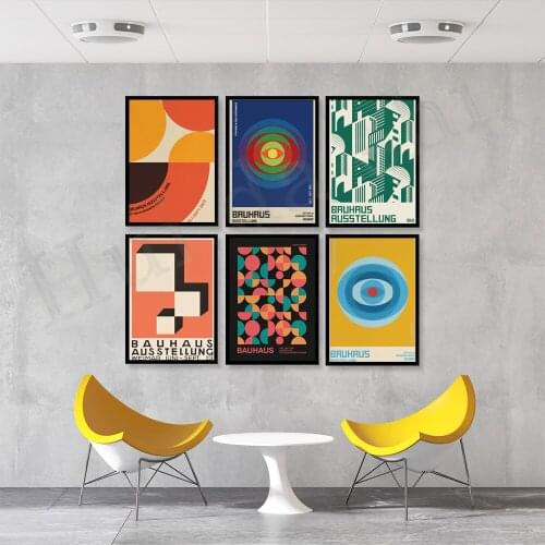 Bauhaus Print - Museum Poster - Exhibition Poster - Abstract Wall Art - Minimalist Wall Art | Mid Century Poster,Bauhaus Poster