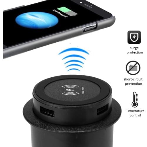 Fast Wireless Charger Desk Embeded QI Charging 10W Table Pad Universal For Samsung Apple iPhone Wireless Built-In QI Charger