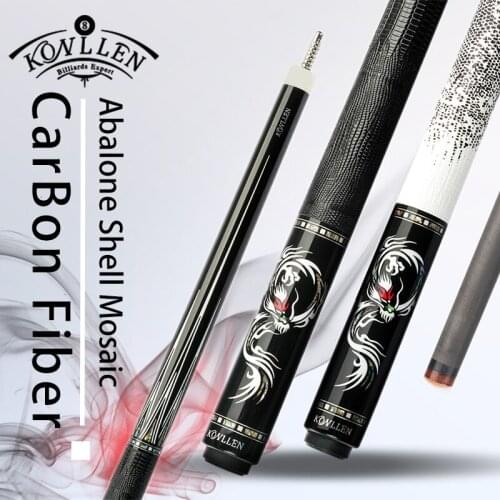 KONLLEN Billiards Pool Cue Stick Carbon Fiber Real Inlay Billiard Cue Carbon Energy Technology Leather Grip Kit with Extension