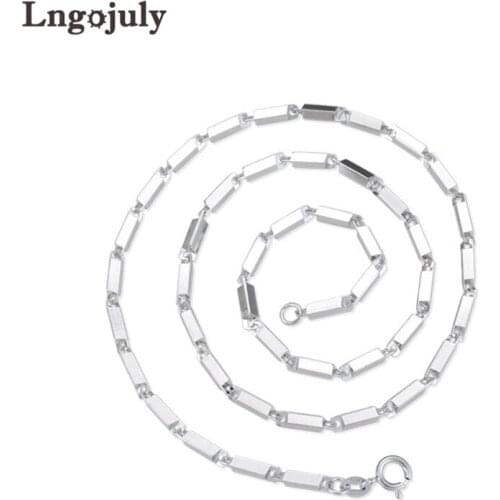 Noble Men Chain Pure 925 Sterling Silver Jewelry Genuine Silver Necklace Male Embossed Square Column Chain Fashion Necklace Gift