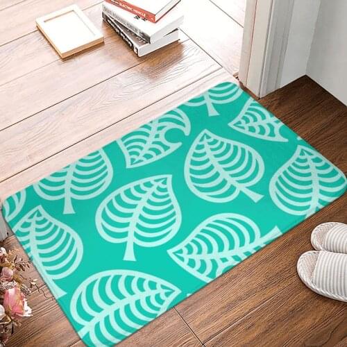 Big Nook Leaf Blue Doormat Carpet Mat Rug Polyester Non-Slip Floor Decor Bath Bathroom Kitchen Balcony 40*60