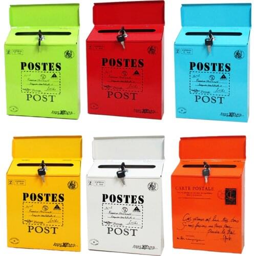 Big Letter post mail box Retro Wall Mounted with key Metal Mailbox vintage bucket tin Newspaper boxes mail box home Decoration