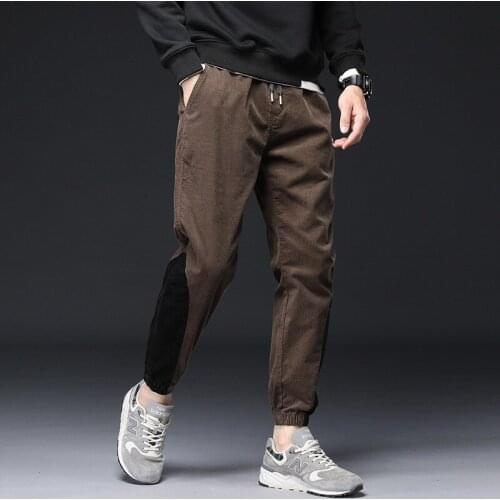 Autumn Newly Casual Corduroy Cargo Pants Fashion Streetwear Hip Hop Jogger Wide Leg Trousers Men Jeans Spliced Designer Overalls