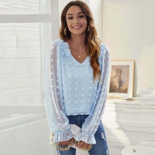 EPIPHLULU Blouses With Sleeves