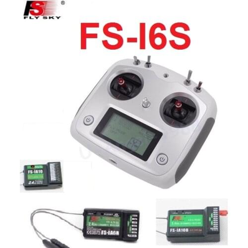 Flysky FS-i6S Remote Controller 10CH 2.4G with Touch Screen + FS iA6B iA10 FS-iA10B Receiver for RC cars boats Drone toys