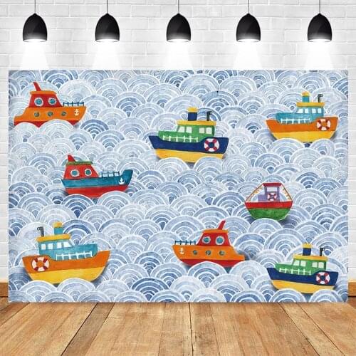 Yeele Backdrop Photography Steamship Sea Wave Baby Shower Birthday Party Child Room Decor For Photo Studio Photocall Background