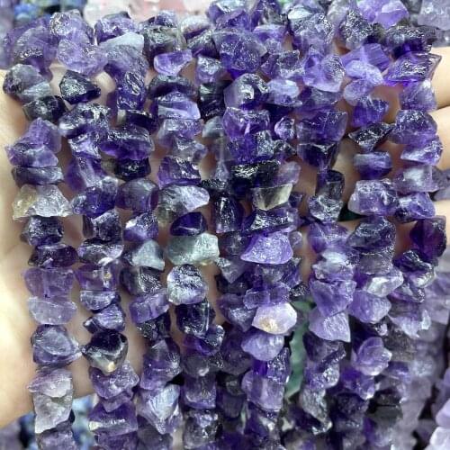 Natural Irregular Gravel Raw Stone Amethysts Loose Gemstone Spacer Beads For Jewelry Making DIY Bracelet Handmade 8-12MM
