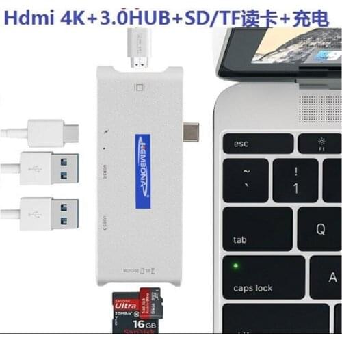KEMBONA Type C Hub HDMI USB Adapter with Delivery 4K HDMI Output, USB 3.0 ports,SD slot Micro SD Card USB HUB for MacBook Pro
