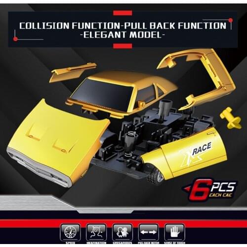 Pull Back Car Toys Car Model DIY Detachable Collision Burst Mini Cars Boy Toy Gift Inertia Car Toy For Boys Kids Birthday Gift