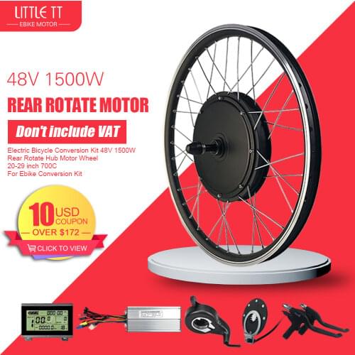 Electric Bicycle Conversion Kit 48V 1500W Rear Rotate Hub Motor Wheel 20-29 inch 700C For Ebike Conversion Kit
