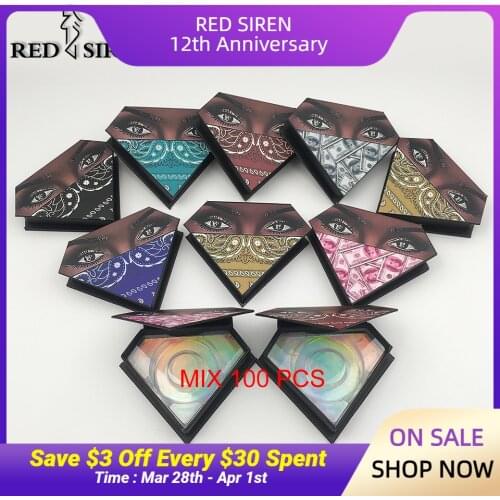 100pcs/lot Eyelash Packaging Box Wholesale Rhombus Irregular Empty Lashes Packaging with Tray Bulk Makeup Lash Boxes Packaging