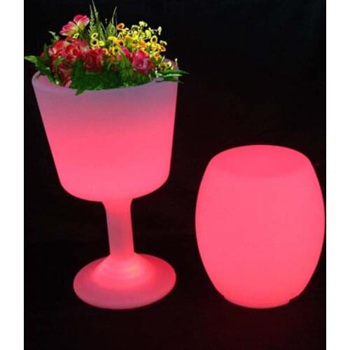 L45*W45*H75cm Colorful Changeable Led Luminous flashing Winebowl Pot illuminated Wineglasses planter pots Free Shipping 1pc