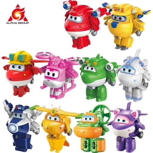 Super Wings S4 Mini Transforming Toy Deformation Airplane Robot Action Figures Cartoon Transformation Toys For Children Gifts