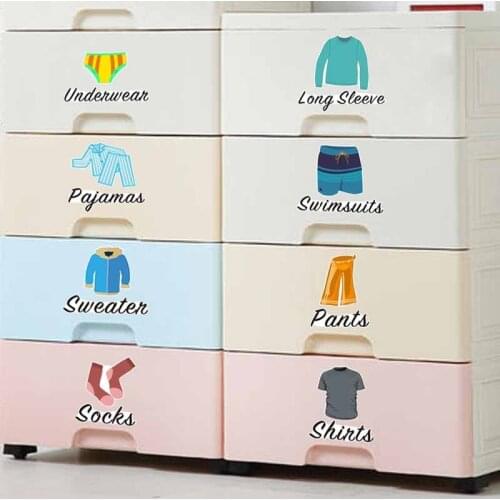Boys Wardrobe Logo Sticker Clothes Classification Logo Art Graffiti Wall Sticker Paste Self-adhesive Creative Decoration