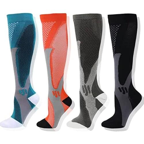 Newest Compression Socks Fit for Varicose Veins, Football Soccer Stockings, 20-30 MmHg Men Women Socks Running Cycling Socks