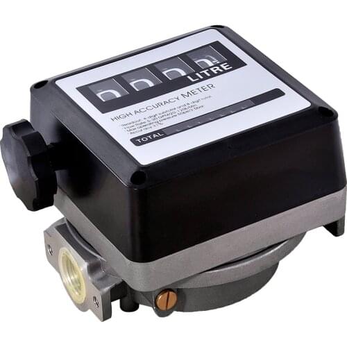 New Arrival FM-120 Gasoline Flowmeter Four Digital Diesel Fuel Oil Flow Meter Counter 8-80L / min Accuracy 1% 0.05-0.1MPA 25mm