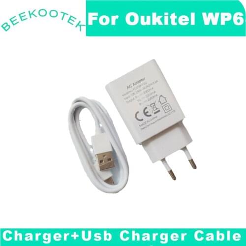 New Original Official Quick Charging Adapter+USB Charger Cable Accessories For Oukitel WP6 Smart Phone