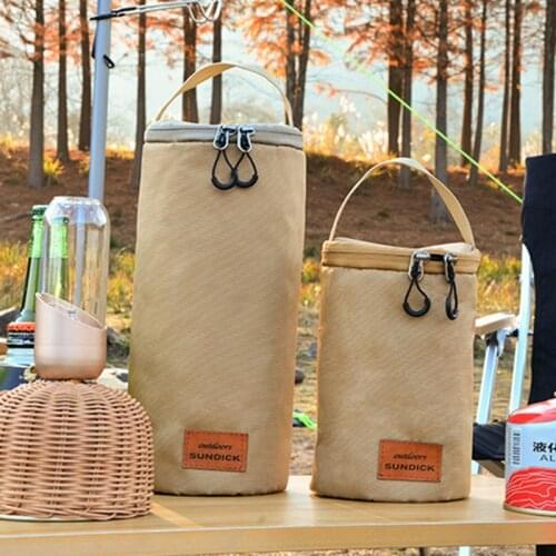 Protable Oxford Cloth Gas Tanks Anti-Collision Storage Bag Camping Hiking Gas Tank Light Round Chain Handle Protect Bag