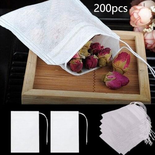 WSFS Hot 200Pcs/Lot Teabags 8X12cm Empty Disposable Tea Bags with String Heal Seal Filter Paper for Herb Loose Tea