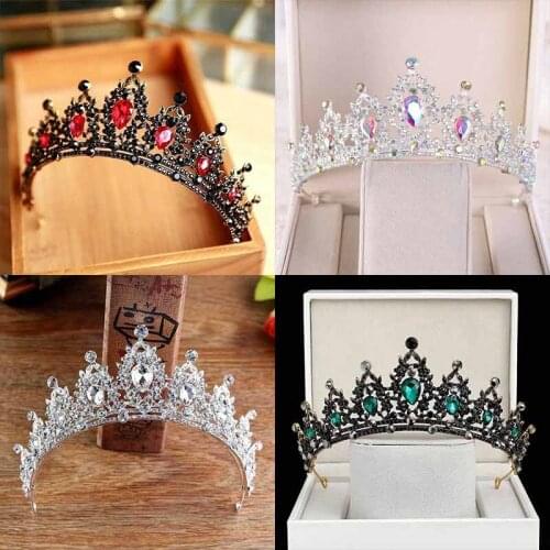 Champagne Gold Queen Wedding Bridal Party Tiara Crown Prom Pageant 9 Colours