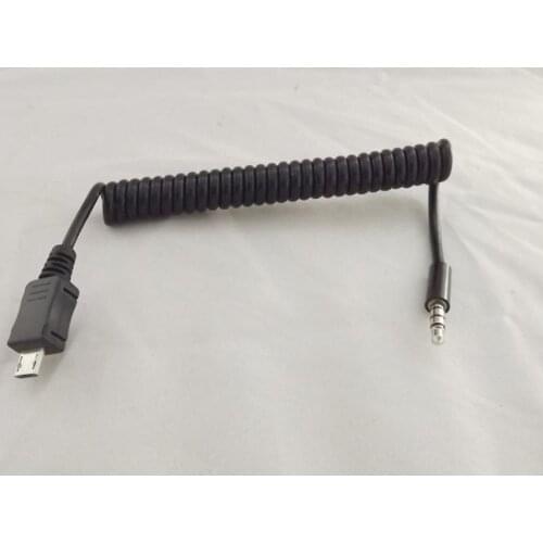 10pcs Micro USB 5 Pin A Male Plug To 3.5mm Stereo Male Coiled Spiral Adapter Cable 3Ft