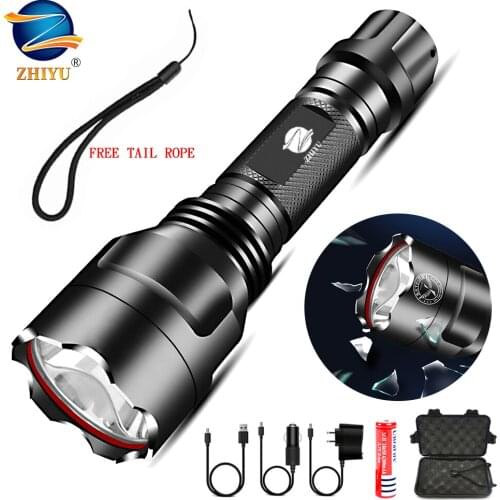 LED Powerful Flashlight 5 Lighting Modes Led Torch Use 18650 Battery for Night Riding Camping Hiking Hunting & Indoor Activities