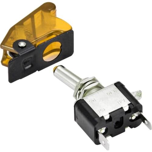 LED Toggle Switch Control ON/OFF 2V 20A Car Illuminated Aircraft Missile Style Flip Up Cover Auto Replacement Parts