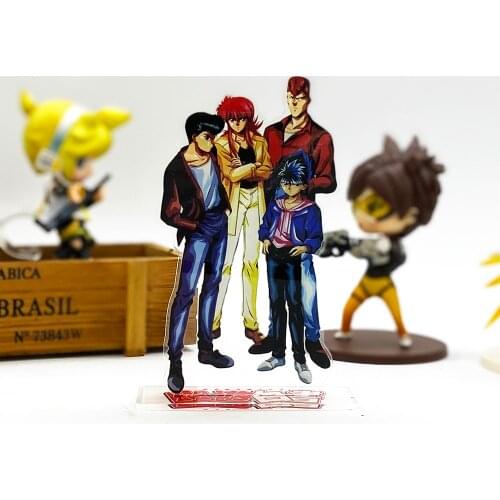 Love Thank You YuYu Hakusho Yuusuke Kazuma Kurama Hiei acrylic stand figure model plate holder cake topper anime toy
