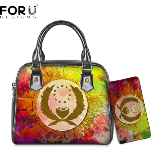 FORUDESIGNS New Fashion Watercolorful Pohnpei Printing Women Totes Bag And Purse High Quality Female Casual Crossbody Sac A Main