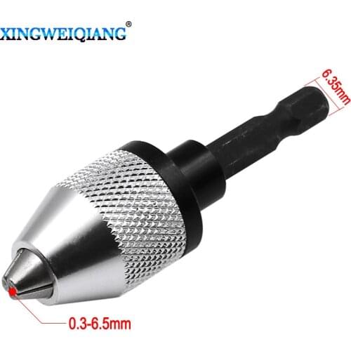 0.3-6.5mm Clamping range Driver Tool Accessories Keyless Adapter Impact Hex Shank Drill Chuck