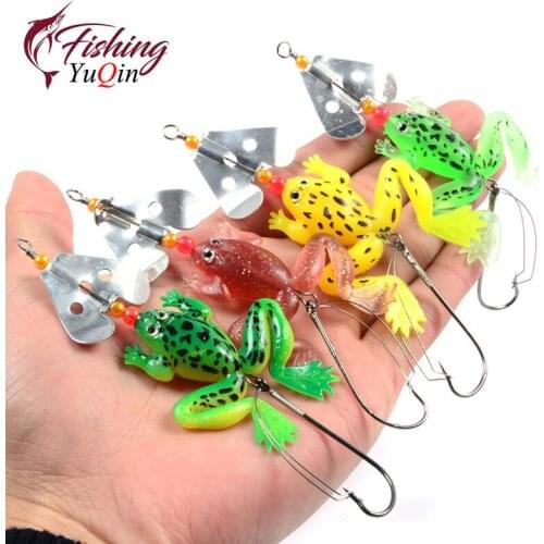 1PCS Fishing Soft Lures Faux Frog 4 Colors Quality Good Crankbaits Lure Baits Hook Artificial Swimbait Wobblers Fishing Bait