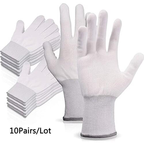 EHDIS 10 Pairs Tint Vinyl Film Gloves Carbon Fiber Wrapping Work Anti Slip Nylon Glove Hand Protector Covering Film Install Tool