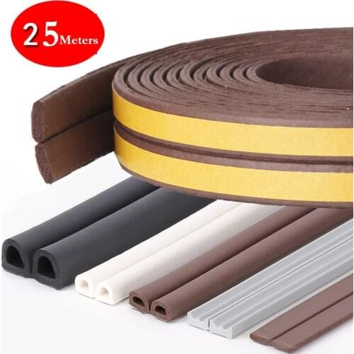 25Meters DIPE Self-Adhesive Door And Window Sealing Strip Glass Window Anti-Collision Rubber Strip Foam Sound Insulation Strip
