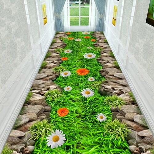 3D Flower Pattern Corridor Carpet Soft Flannel Bedroom Hallway Area Rug Child Play Mat Carpets Modern For Room Home Living Decor