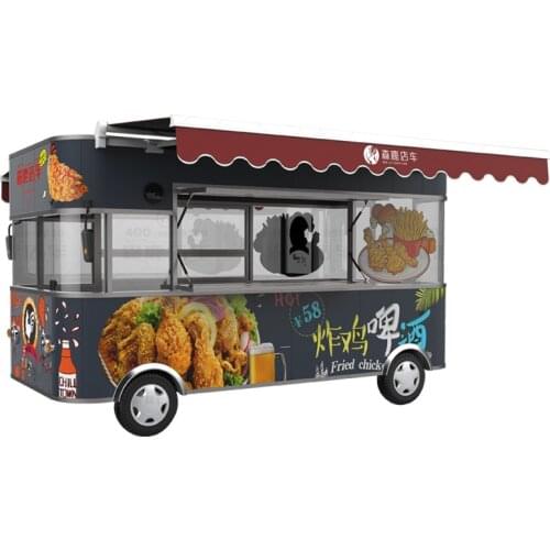 Large Spa Commercial Mobile multi-functional Electric four-wheel Customized Snack Fast Food Cart Barbecue Car