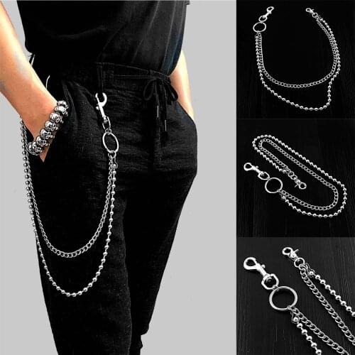 Street Big Ring Key Chain Rock Punk Trousers Hipster Key Chains Pant Jean Keychain HipHop Portachiavi Kpop Accessories WZ84